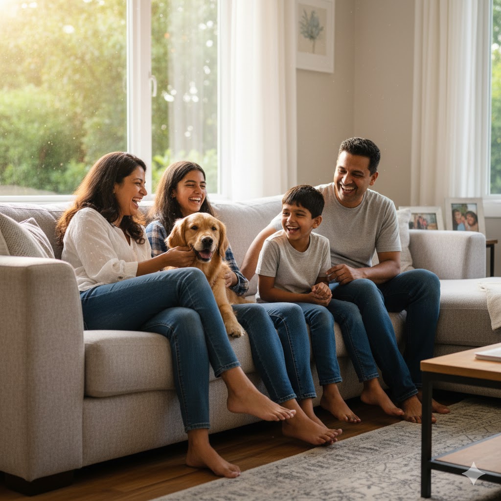 The Secret to Natural Family Portraits with Pets